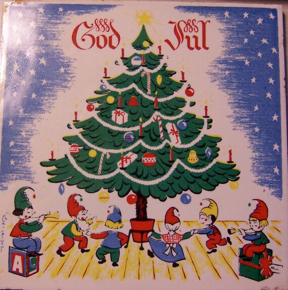 gnome swedish god jul tile