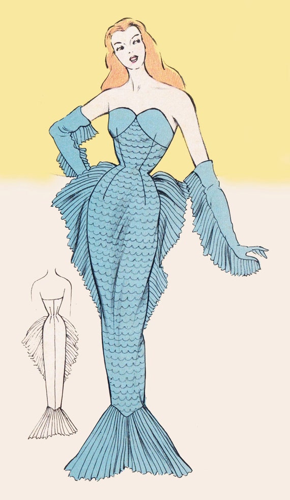 Vintage Sewing Pattern 1950 S Costume Mermaid Siren In Any vintage sewing pattern 1950 s costume mermaid siren in any