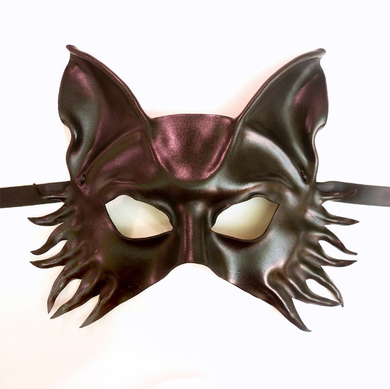 Leather Mask Black Wolf Fox Dog