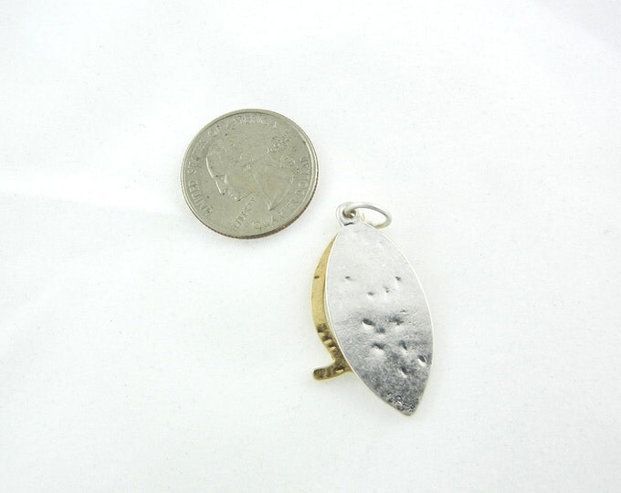 Two Tone Religious Inscription Fish Symbol Pendant