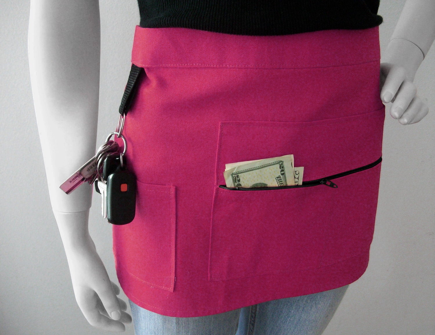 PINK Unisex Apron Vendor Apron Craft Show Apron by mzdesigns