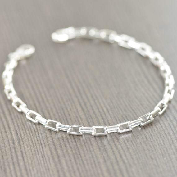 Unisex Sterling silver bracelet, Made in Italy, 7 inch and 8 inch