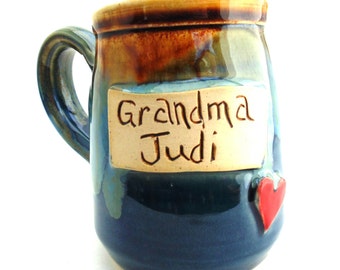 Handmade Pottery Mug Personalized Mug Make Your Own Personalized Name Mug Jewel Pottery