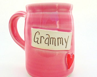 Grammy Handmade Pottery Mug Grammy three colors Jewel Pottery