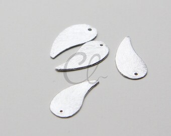 4 Pieces 925 Sterling Silver Wing Charms - Long Tear Drop 17x8mm