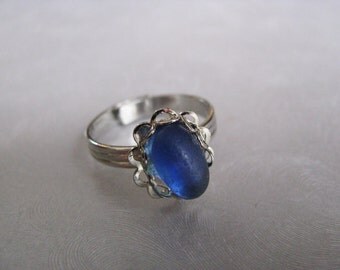Sea Glass Ring - Cobalt Blue Sea Glass - Beach Glass Ring - Beach Glass Jewelry