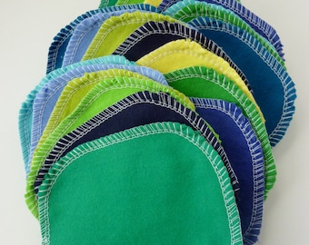 30 Cloth Wipes - Family Cloth - Reusable Cotton Rounds - Reusable Toilet Paper - Facial Rounds - Cloth Diaper Wipes - Skin Care - 4 x 5