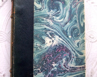 FREE SHIPPING to U.S. Vintage French Book Le Jardin D'Epicure Anatole France 1920's Philosophy Livre Marbled Cover European Livre