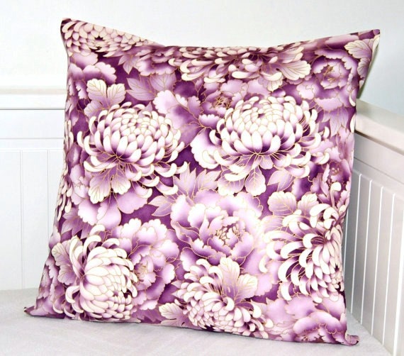 mauve floral decorative pillow cover purple cushion cover 18