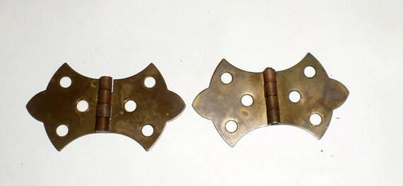 vintage brass hinges decorative gothic hinges salvaged hardware hinges old metal hinges - Decorative Hinges vintage brass hinges decorative gothic hinges salvaged hardware hinges old metal hinges - Decorative Hinges