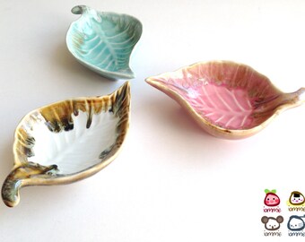 Pink Ceramic Leaf Bowl, ceramic plate, dish, leaf dish, sauce, small, ceramic bowl, decoration, decor, decorative, brown, ceramic dish
