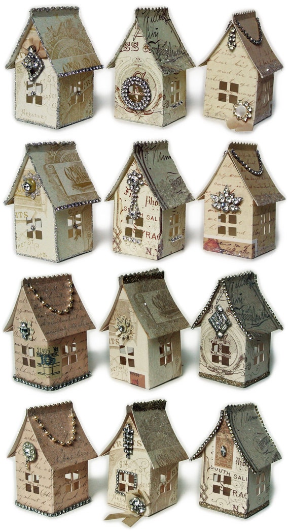 Paper house luminaries printable template graphics and