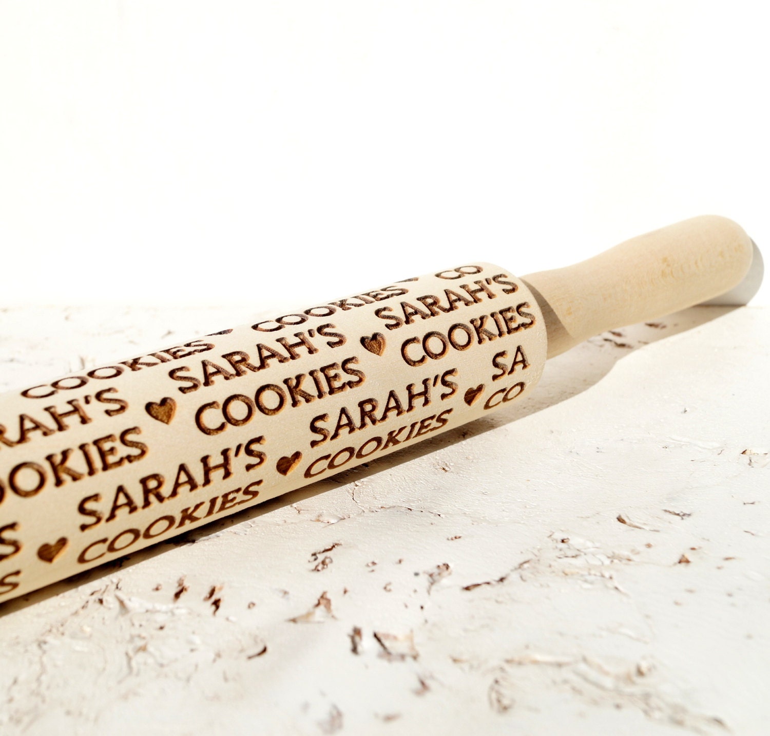 Personalized embossing rolling pin Custom wooden rolling pin