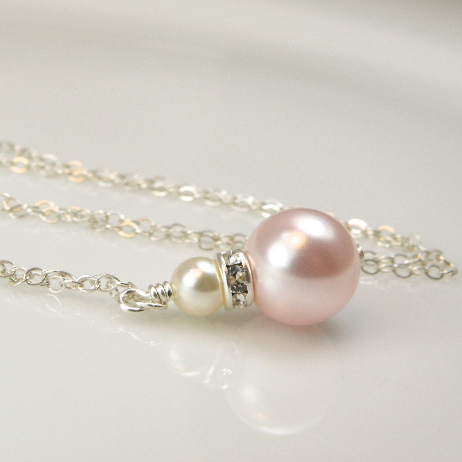 Pink Pearl Jewelry Gift Set Sterling Silver Blush Bridesmaid