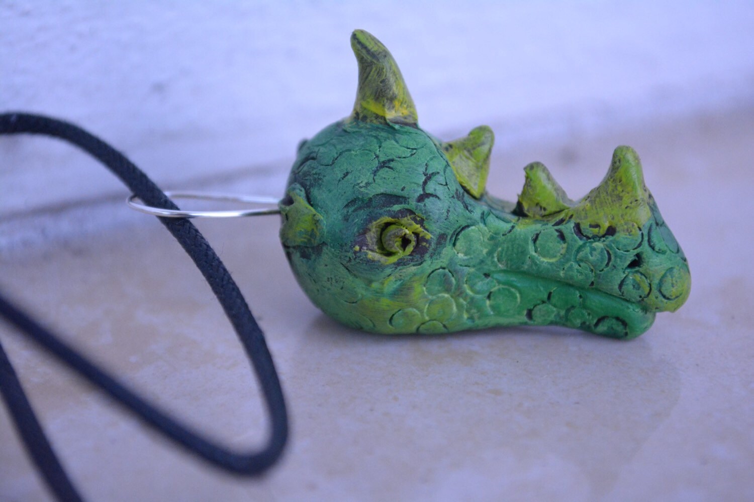 Handmade Polymer Clay Dragon Head Pendant by AnArtsySoul on Etsy