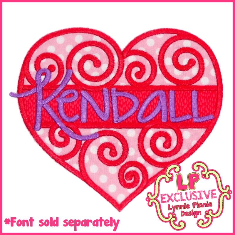 Download SWIRLY HEART Applique 4x4 5x7 6x10 7x11 SVG Machine Embroidery