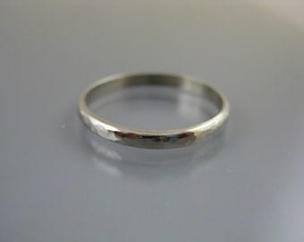 14k white gold wedding band, hammered band, wedding ring, commitment ring, recycled gold, eco-friendly jewelry, white gold