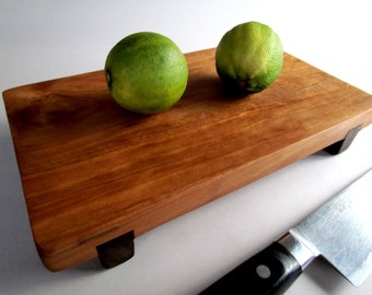 RECLAIMED beautiful CHERRY raised Small serving/cutting board eco hardwoods