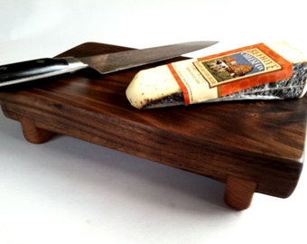 ECO Reclaimed Thick BLACK WALNUT Raised Cheese/Cutting Board