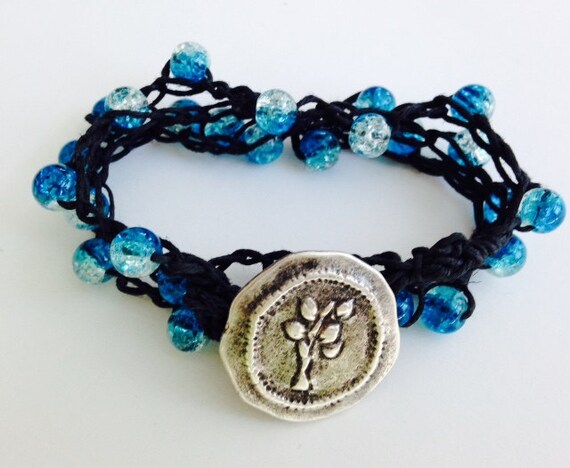 Crochet Beaded Wrap Bracelet or Necklace