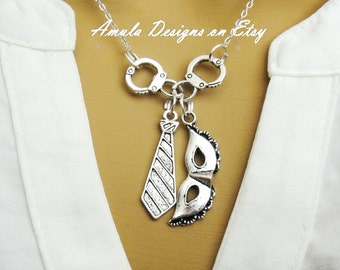 Fifty Shades of Grey Jewelry Movie Christian Grey Tie and Mask Handcuffs Anastasia BDSM Necklace