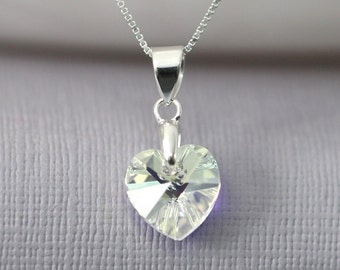 Flower Girl Necklace, Flower Girl Jewelry, Heart Necklace, Sterling Silver Necklace, Personalized Flower Girl Gift, Wedding Necklace