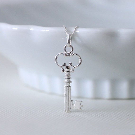 Key Necklace Gift for Her Sterling Silver Key Necklace