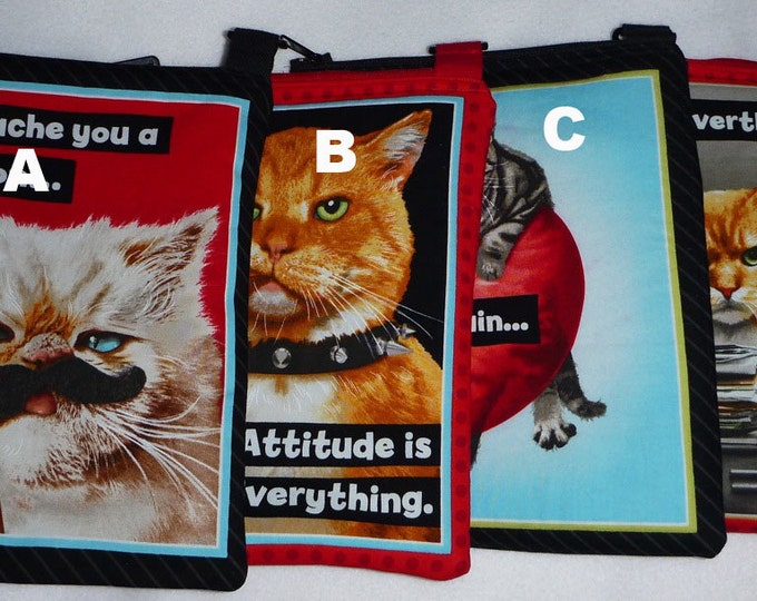 Cats: Divas and Tough Guys hipster or tablet tote