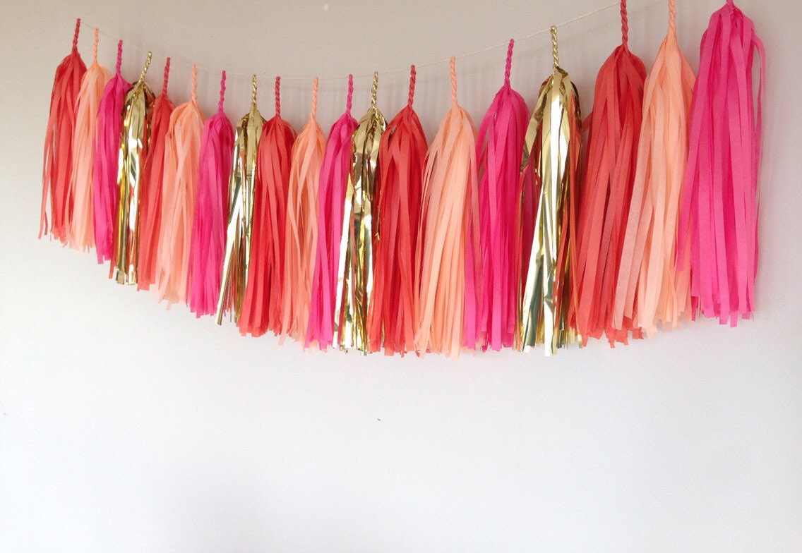 Heart of Gold Tassel Garland // Valentine's Day // tissue