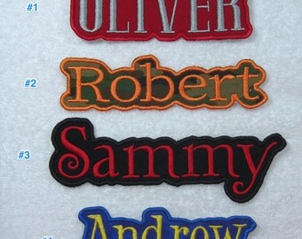 Name Patch Personalized Single Name Patch Fabric Embroidered Iron On Applique Patch MADE TO ORDER