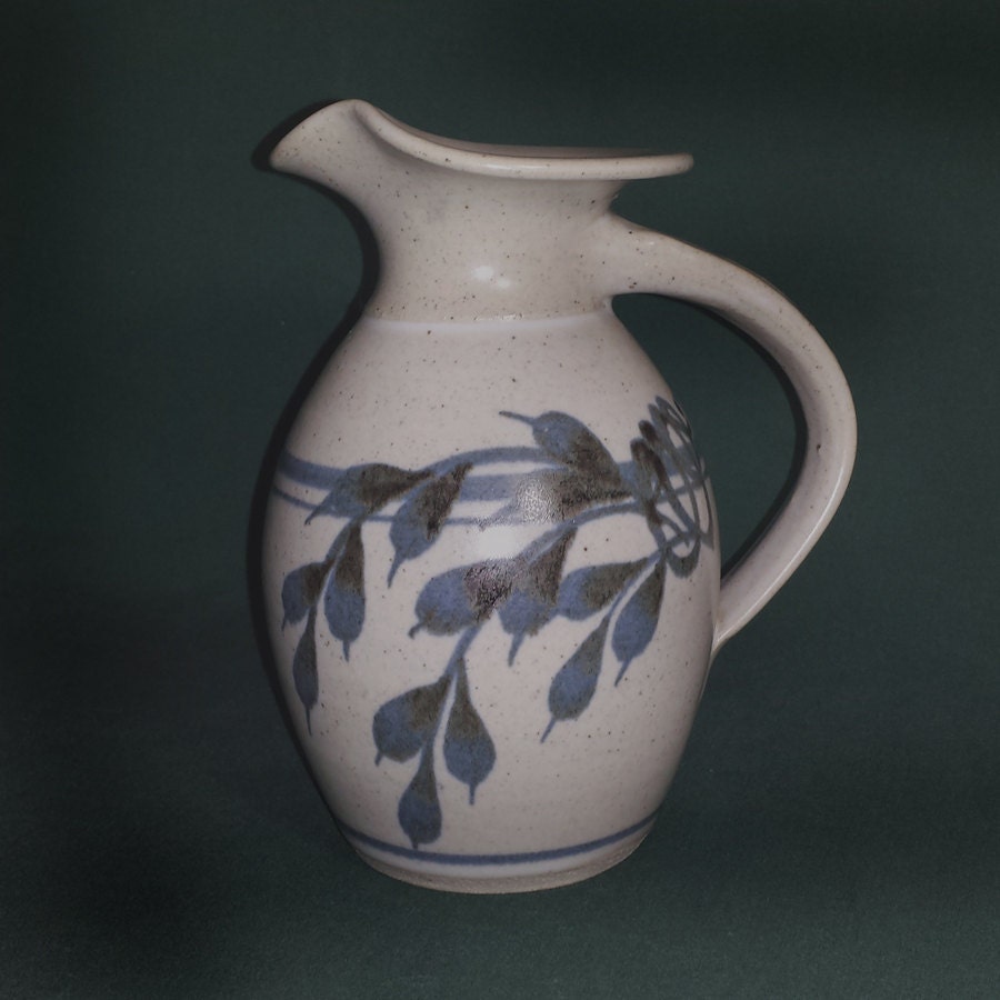 Vintage Emerson Creek Pottery Willow Pitcher / 1980s Emerson