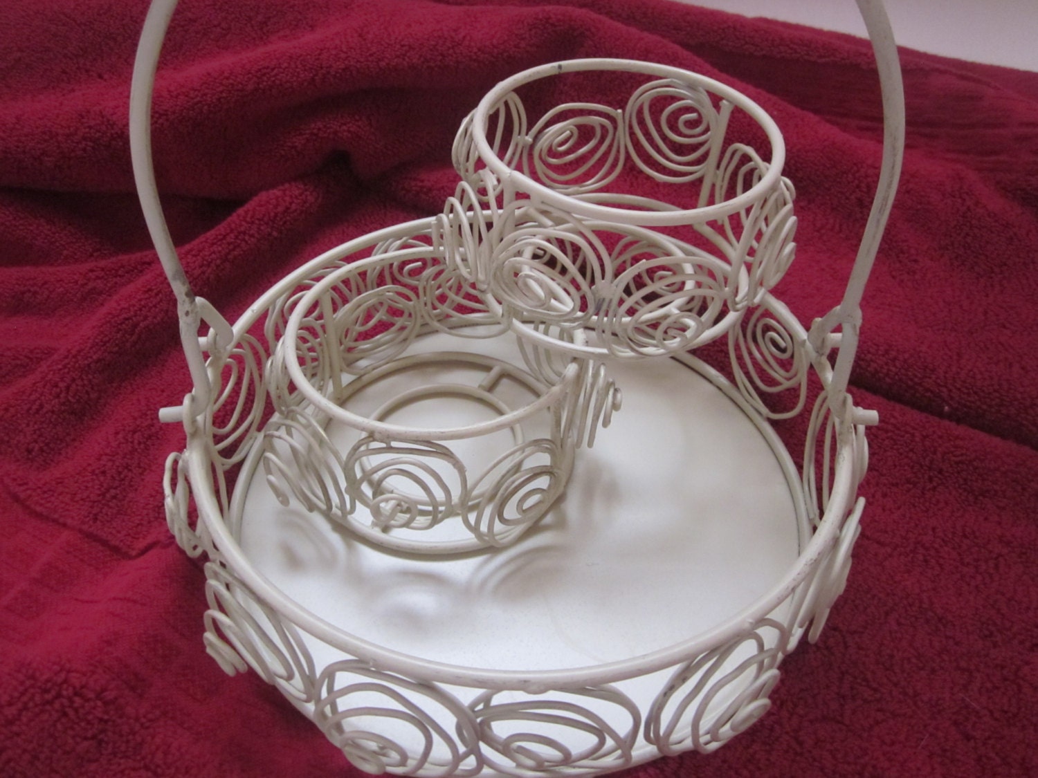 GARDEN BASKET SET Candle Holders And Basket Rubber Covered