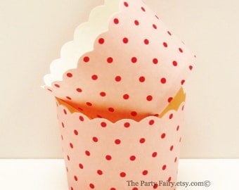 Cupcake Baking Cups, Pink / Pink Dot Cupcake Bake Cups, Cupcake Liners, Paper Cupcake cups, Candy Cups, Paper Nut cups, Pink Cupcake Liners
