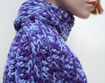 Purple Scarf, Womens Purple Scarf, Lavender Crocheted Scarf
