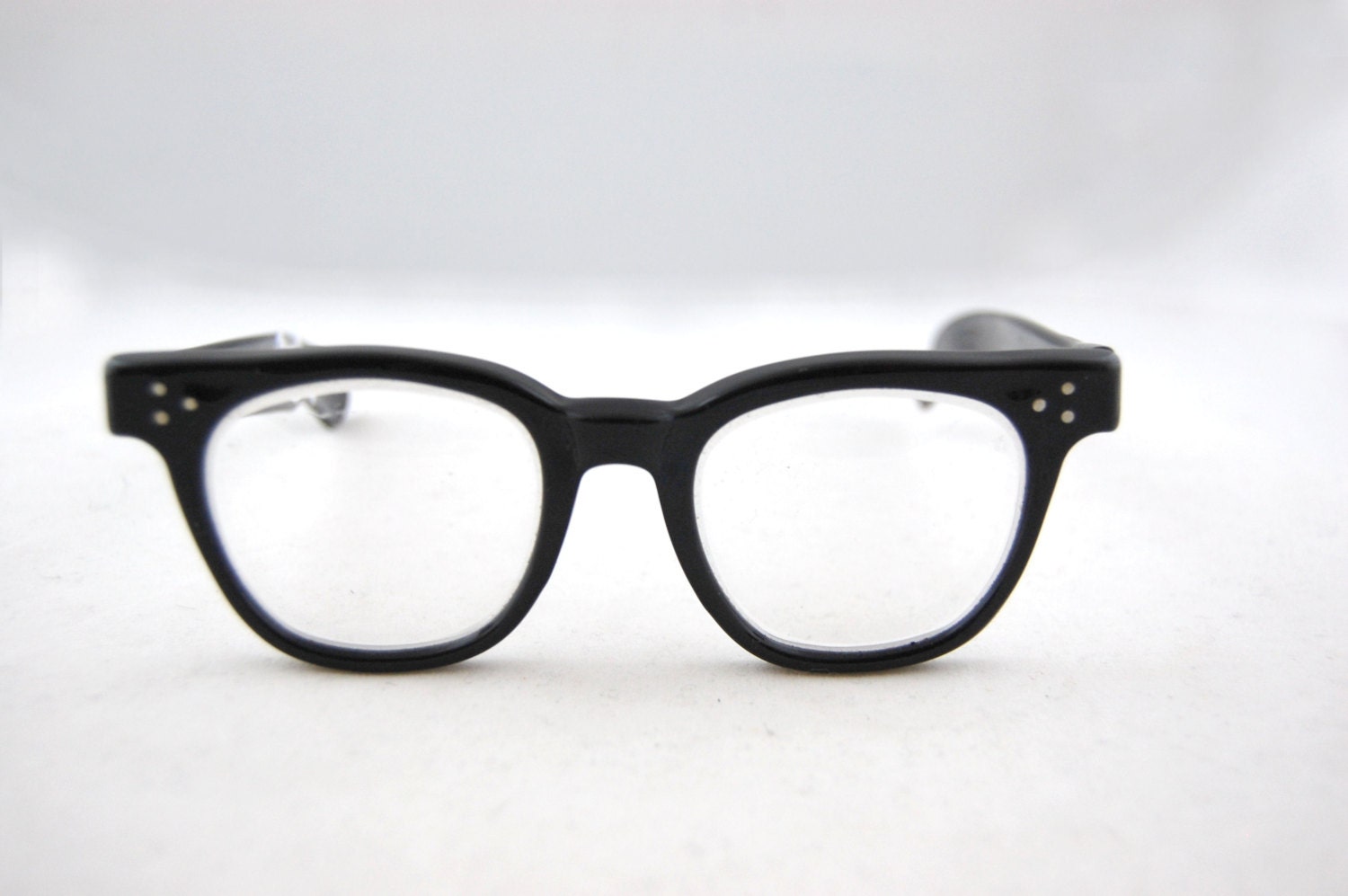 1950s Black Eyeglasses Buddy Holly Horn Rimmed Frames 