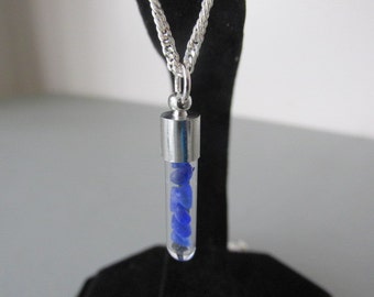 Bottle Necklace, Bottle Pendant, Sea Glass Jewelry, Blue Beach Glass Pendant, Sea Glass Pendant, Beach Glass Jewelry