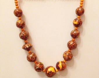 Polymer clay necklace. Бусы ручной работы из полимерной глины