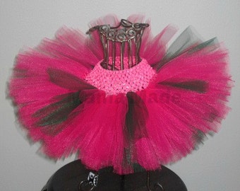 Girl's Tutu, Pink and Green Tutu, Fuchsia and Hunter Green Tutu, Birthday Tutu, Flower Girl Tutu, Photo Prop Tutu, Baby Tutu, Toddler Tutu