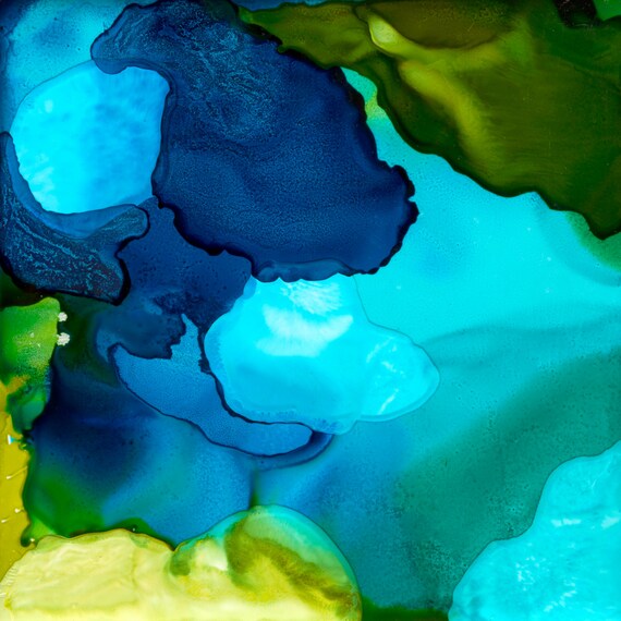 Items similar to Contemporary Abstract High Gloss Artwork, Float Mount