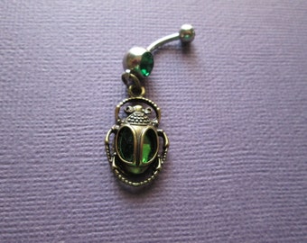 Ancient Egyptian scarab beetle belly button rings, body jewelry