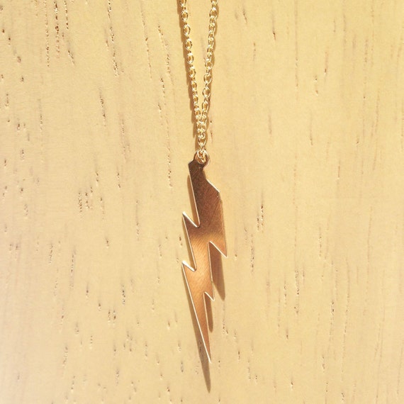 Lightning Bolt Necklace Gold Lightning Bolt Necklace 14k
