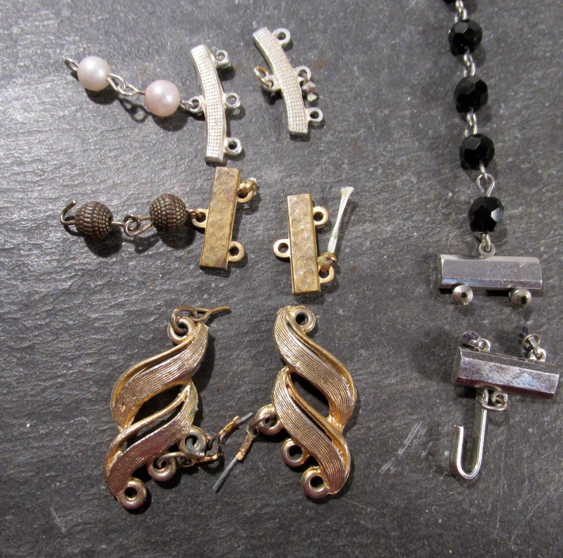 Assorted Clasps Five 5 Sets Assorted Clasps VINTAGE Beads