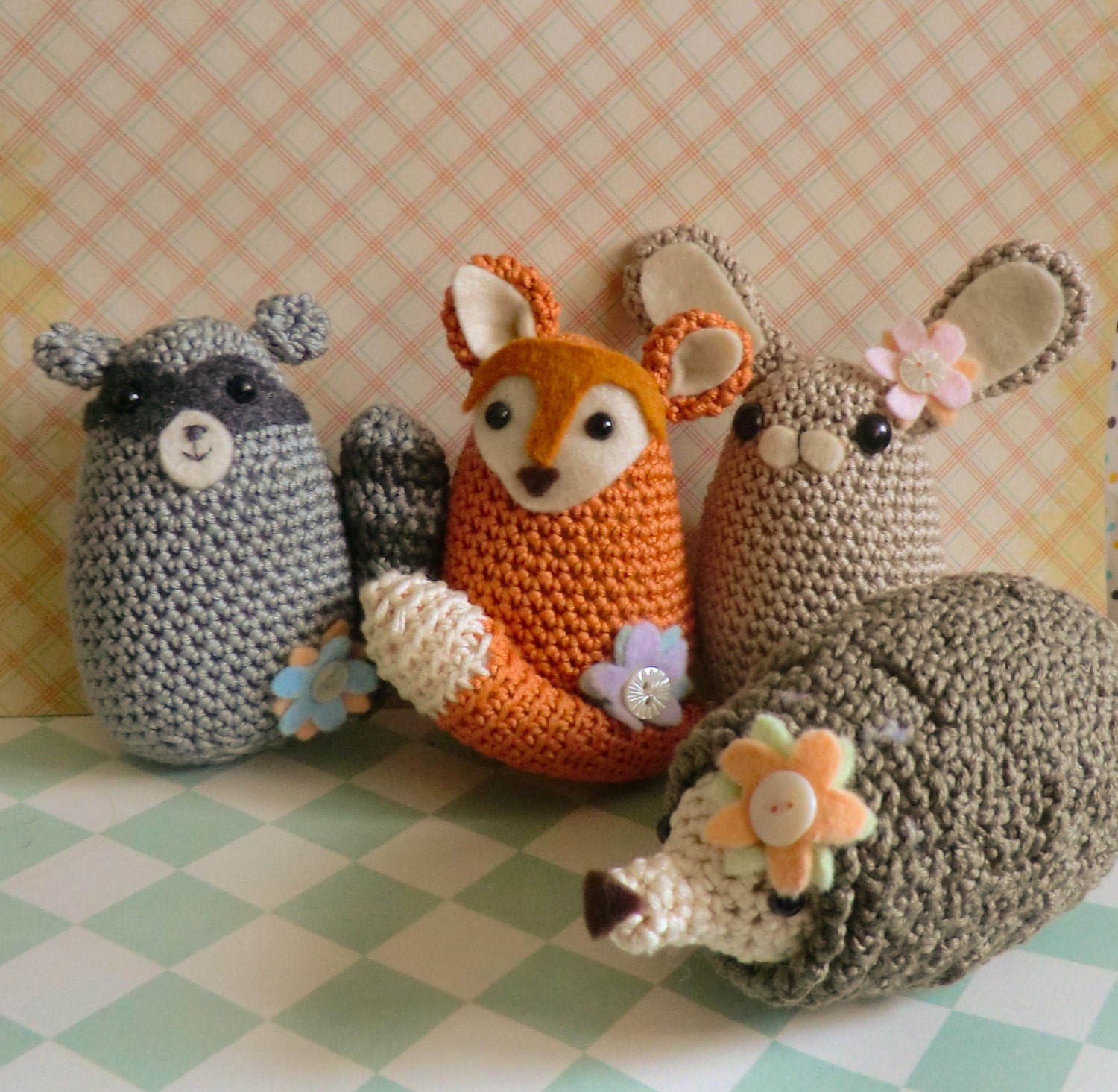 Woodland critters amigurumi crochet pattern PDF bunny