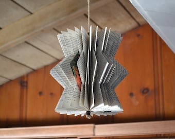 The Ornament - Reader's Digest Condensed Books - Folded Book Art - Recycled, Repurposed, Reclaimed - Paper Anniversary