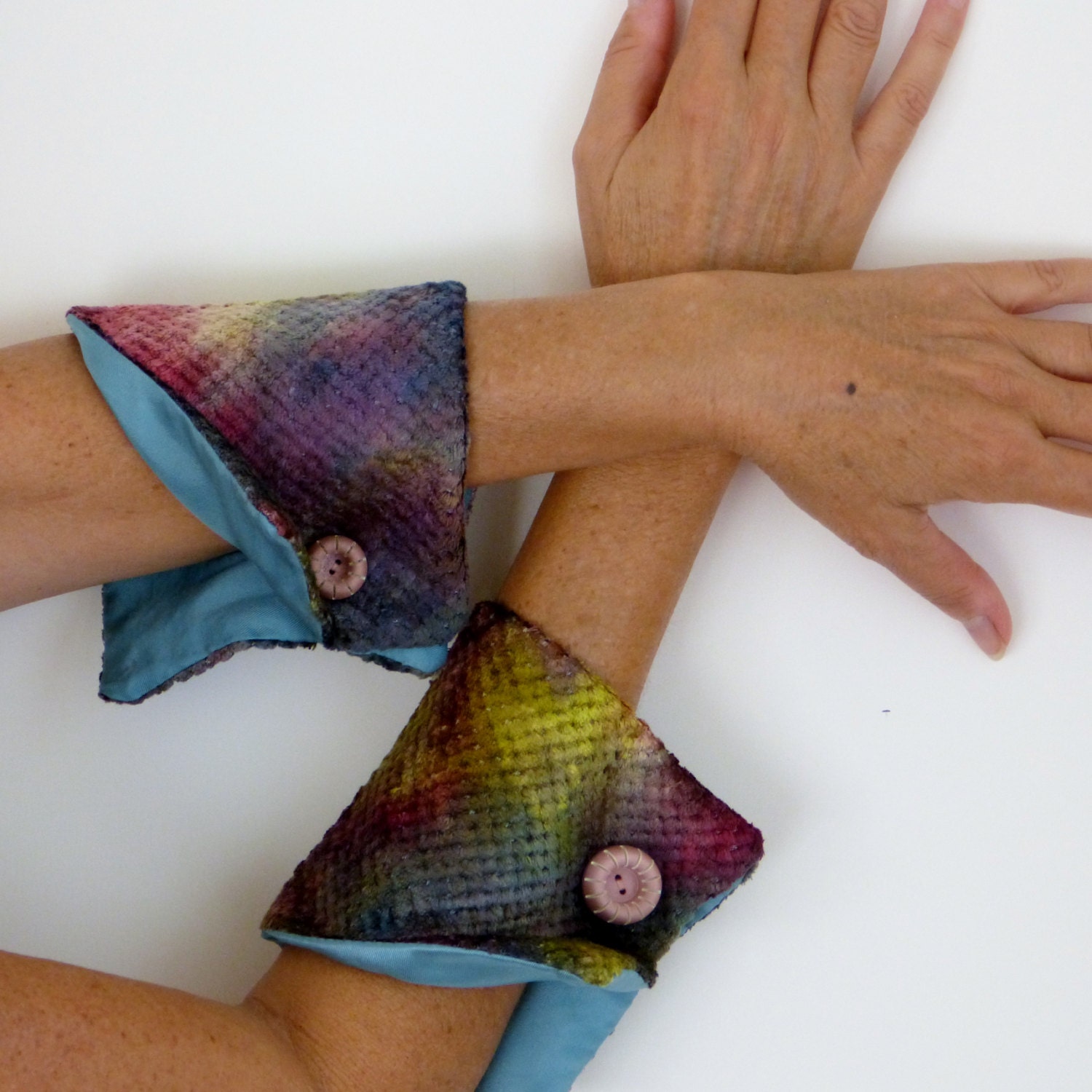 Galaxy Wristlet fabric Bracelet Cuff Wrist Wrap by vquadroitaly