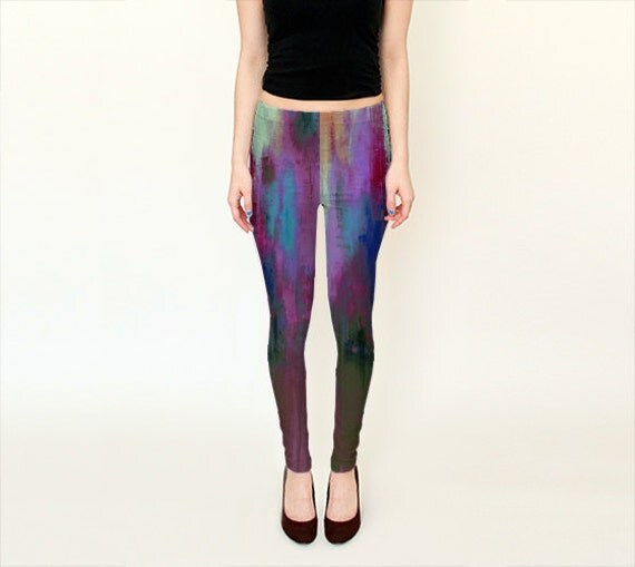 Black And Purple Leggings - Womens Fashion Black And Purple Leggings - Womens Fashion