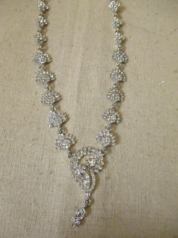 Stunning Bling Bling Wedding Necklace New Large