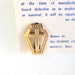 10K Top WSCS Coffin & Cross Lapel Pin on Original Card, Vintage