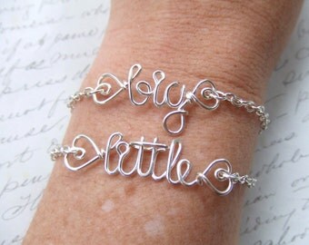 Custom Name Set of Two, Mother Daughter Sister Bracelet, Big Little Bracelet, Girls Bracelet, Personalized Name, Custom Name Jewelry Gift 20