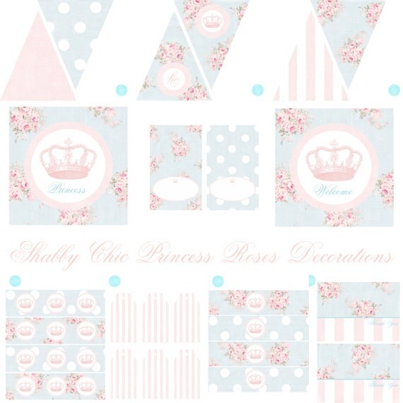 Princess Birthday, Princess Baby Shower, Shabby Chic Birthday Decorations Shabby Chic Baby Shower Decorations Shabby Chic Party Decorations Il_570xn